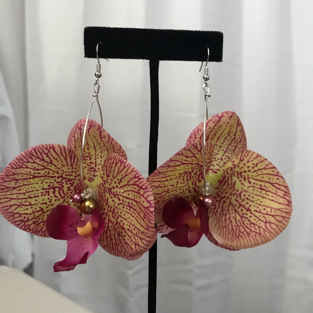 Tiger Orchid Floral Earrings